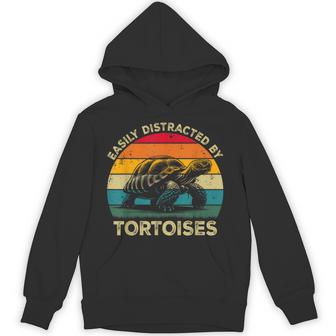 Easily Distracted By Tortoises Cute Tortoise Lovers Hoodie - Thegiftio