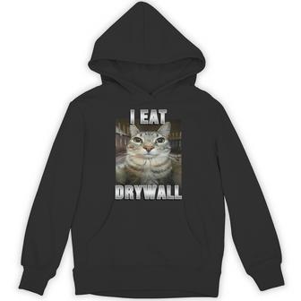 I Eat Drywall Cat Hoodie - Monsterry