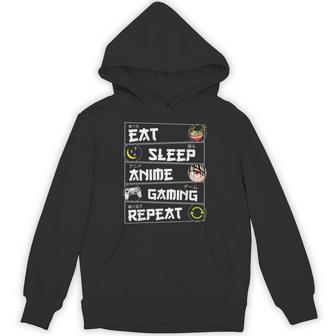 Eat Sleep Anime Gaming Repeat Kawaii Otaku Gamer Anime Manga Hoodie - Monsterry