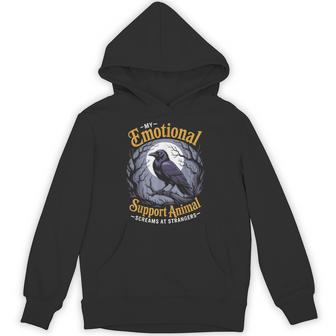 Emotional Support Animal Gothic Birds Animal Crow Hoodie - Thegiftio