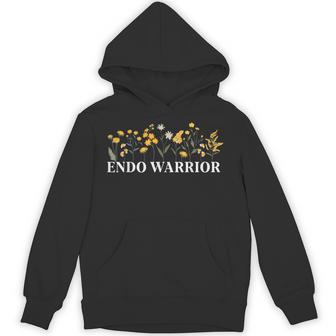 Endo Warrior Flowers Endometriosis Awareness Month Hoodie - Thegiftio UK