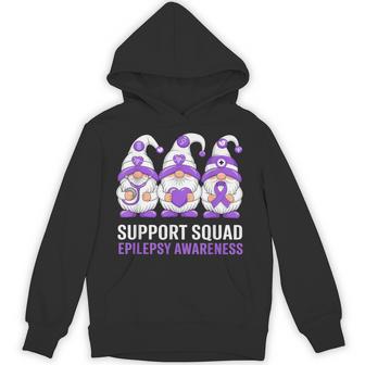 Epilepsy Awareness Gnome Support Squad Purple Ribbon Hoodie - Thegiftio UK