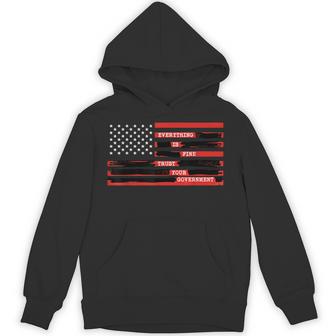 Everything Is Fine Trust Your Government Usa Flag Quote Hoodie | Seseable FR