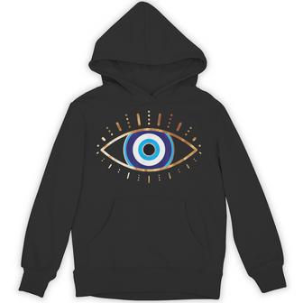 Evil Eye Eyelashes Greek Eye Evil Spirit Protection Hoodie - Thegiftio UK