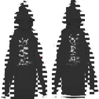 Evil Horror Bunny Rabbit Creepy Cute Alt Goth Grunge Demon Hoodie - Thegiftio