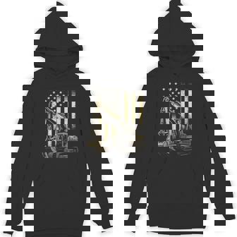 Excavator USA Flag Heavy Operator July 4th Unisex Hoodie | Mazezy