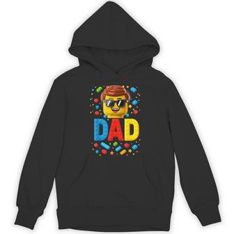 Family Dad Master Builder Building Bricks Blocks Fathers Day Hoodie - Thegiftio