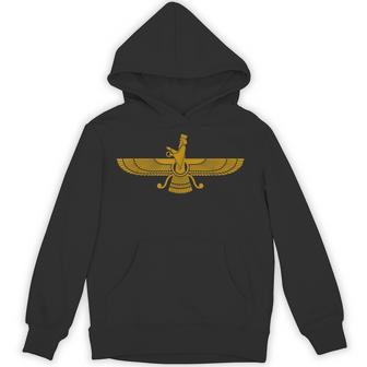 Faravahar Symbol Good Thoughts Words Deeds Iran Persia Hoodie | Mazezy