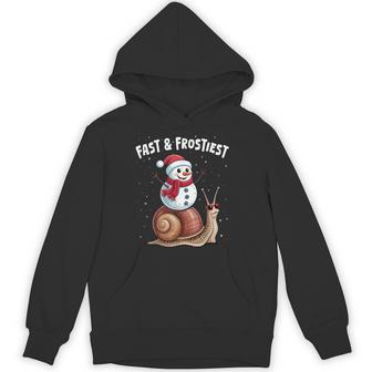 Fast & Frostiest – Christmas Snail Snowman Hoodie - Thegiftio UK