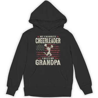 My Favorite Cheerleader Calls Me Grandpa Flag Cheer Grandpa Hoodie - Thegiftio UK