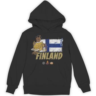 Finland Vintage Souvenir With Elk And Tent Tank Top Unisex Hoodie | Mazezy