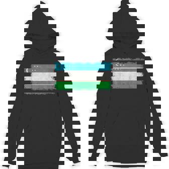 Flag Uzbekistan Grungy Style Unisex Hoodie | Mazezy