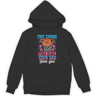 Free Throws Or Pink Bows Your Dad Loves You Gender Reveal Hoodie - Thegiftio UK