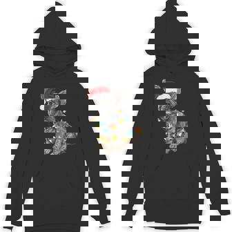 French Bulldog Dog Christmas Lights Santa Xmas Pet Dog Lover Unisex Hoodie | Mazezy