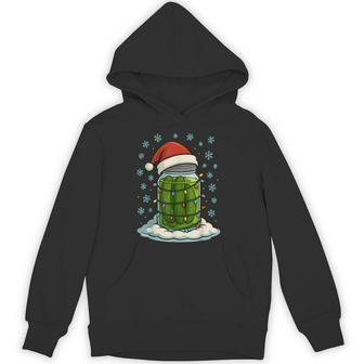 Fun Christmas Lights Wrapped On Jar Of Pickles Dill Lover Hoodie | Seseable UK