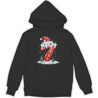 Fun Six Seven 6 7 Meme Couples Pajamas Christmas Tree Lights Hoodie - Thegiftio UK