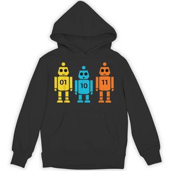 01 10 11 Robot Binary Math Hoodie - Thegiftio UK