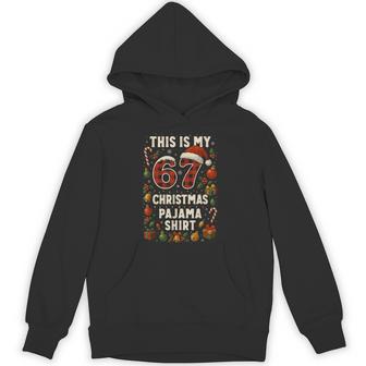 6-7 Gen Alpha Meme This Is My 67 Christmas Pajama Hoodie - Thegiftio UK