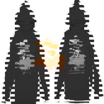 Capybara Cowboy Cowgirl Rodent Mouse Western Country Hoodie - Monsterry