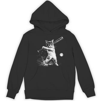 Cat Baseball Graphic Hoodie - Thegiftio UK