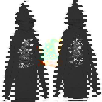 Christmas Cats Climbing Tree Cute Cat Xmas Holiday Hoodie - Thegiftio