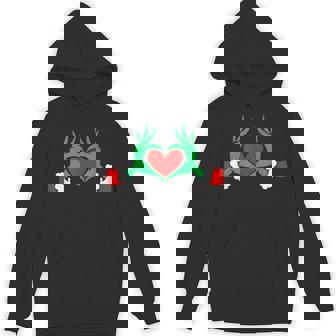 Christmas Cute Heart Hands Style Family Xmas Pajamas Hoodie | Mazezy