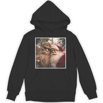 Cute Bigfoot Santa Claus Selfie Christmas Pajama Hoodie | Seseable UK