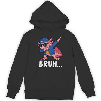 Dabbing Axolotl Bruh Bro Dab Meme Humor Ns Boys Hoodie - Thegiftio UK