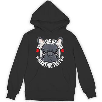 Frenchie French Bulldog Stealing Hearts Blasting Farts Hoodie - Thegiftio UK