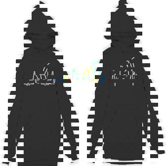 Heartbeat Cat Lover Animal Silhouette Cute Cat Hoodie - Monsterry