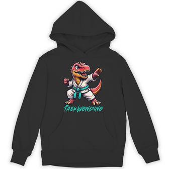 Martial Arts Karate Taekwondo Dino Animal Cute T Rex Hoodie - Thegiftio UK
