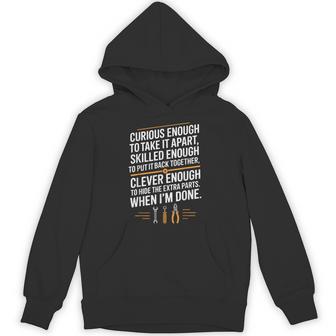 Mechanic Saying Curious Skilled Clever Repair Humor Hoodie | Mazezy