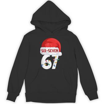 Santa Hat Six Seven Christmas Lights 67 Meme Xmas Boy Hoodie | Seseable UK