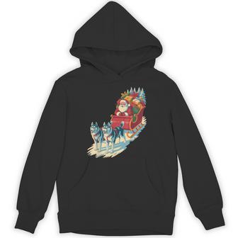 Santa Husky Sleigh Ride – Vintage Holiday Classic Hoodie - Thegiftio UK