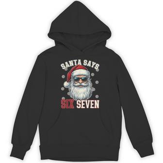 Santa Says Six Seven Christmas 67 Meme Basketball Hoodie - Thegiftio UK
