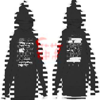 Six Seven 67 Christmas Red Plaid Xmas Gen Alpha Boys Hoodie - Monsterry