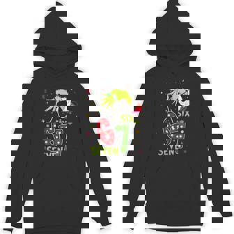 Six Seven Christmas 6 7 Brainot Meme Xmas Hand Hoodie | Mazezy