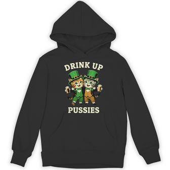 St Patrick's Day Drinking Drink Up Pussies Bartender Hoodie - Thegiftio UK
