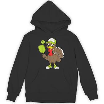 Thanksgiving Pilgrim Pickleball Turkey Hoodie - Thegiftio UK