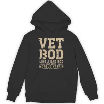 Vet Bod Like A Dad Bob Military Veteran Humor Hoodie - Thegiftio