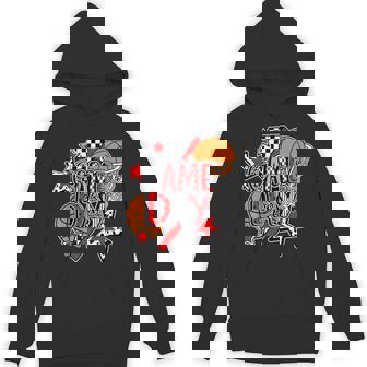 Game Day Basketball Checkered Lightning Bolt Unisex Hoodie | Mazezy