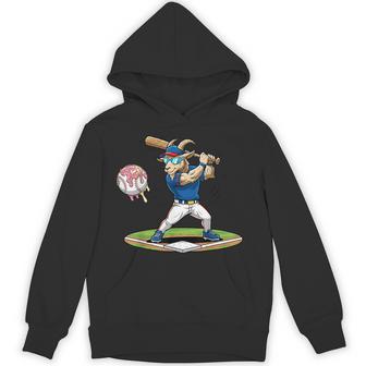 Goat Baseball Player With Bat And Ball Drip Animal Sports Hoodie | Mazezy