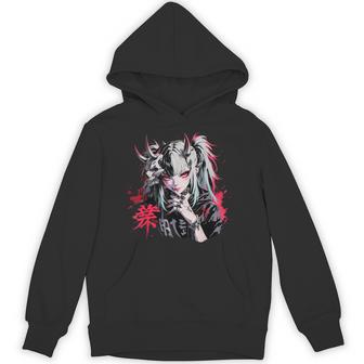 Gothic Anime Demon Waifu Cute Japan Manga Vaporware Retro Hoodie - Thegiftio