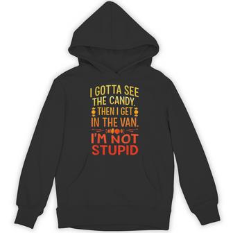 I Gottaee The Candy First I'm Not Bid Creepy Humor パーカー - Kawaiitshirt