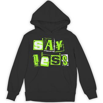 Green Say Less Green Color Graphic Hoodie - Thegiftio UK