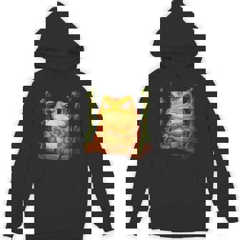 Grumpy Frog On Swing Playground Cartoon Tank Top Unisex Hoodie | Mazezy