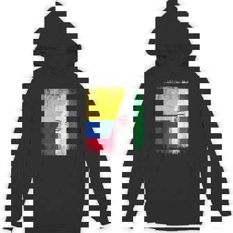 Half Colombia Iran Flag Colombian Iranian Pride Roots Unisex Hoodie | Mazezy