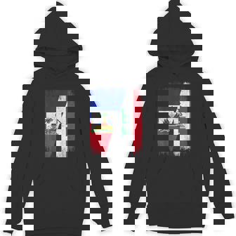 Half Haiti Iraq Flag Haitian Iraqis Pride Roots Unisex Hoodie | Mazezy