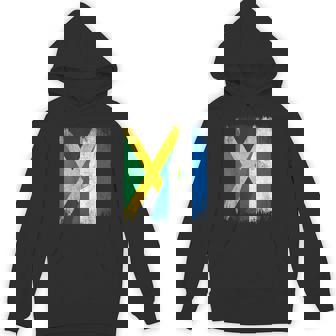 Half Jamaica Nicaragua Flag Jamaican Nicaraguan Pride Roots Unisex Hoodie | Mazezy