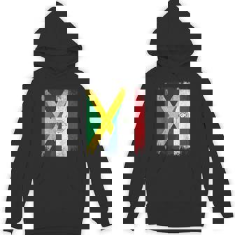 Half Jamaica Paraguay Flag Jamaican Paraguayan Pride Roots Unisex Hoodie | Mazezy